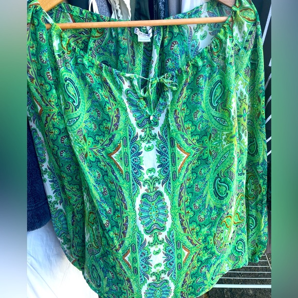 ⭐️Host Pick⭐️ Spanish designed sheer green long- sleeve blouse - Picture 3 of 7